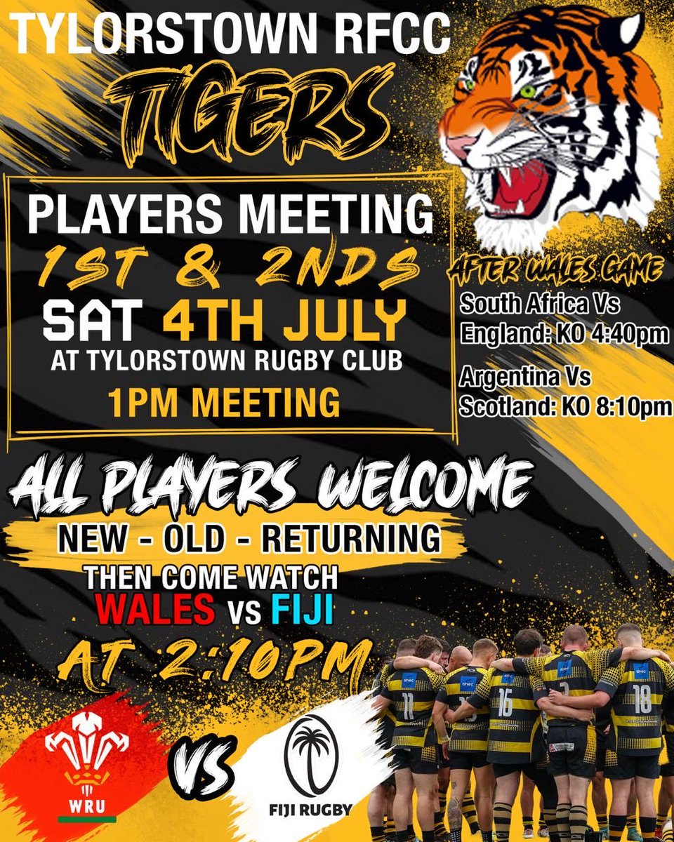 TylorstownRFCC's tweet photo. Tylorstown welcome new and old players to attend our plans for the upcoming season.  
The 1st team are in Div 3 while the 2nds are waiting on their league.

Come and be part of a club growing on and off the field. 
There is a tour at end of the season plus off field Teamwear. https://t.co/CcOs9EFOGd