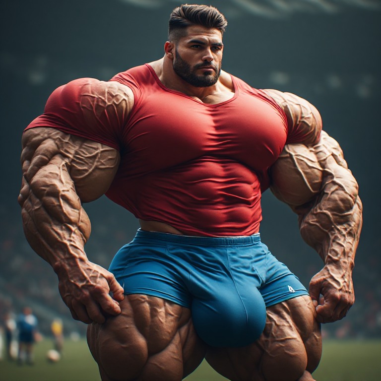 thehuuuge's tweet photo. Inspiring captain. #aiart #hugemuscle #muscleai #aimuscle #hypermuscle #soccer #hugebulge https://t.co/LFEoKTzhja