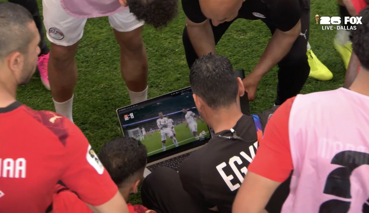 IntroSpecktive's tweet photo. Egypt watching Mbappe highlights before the shootout I respect it https://t.co/0XT7i8mIZt
