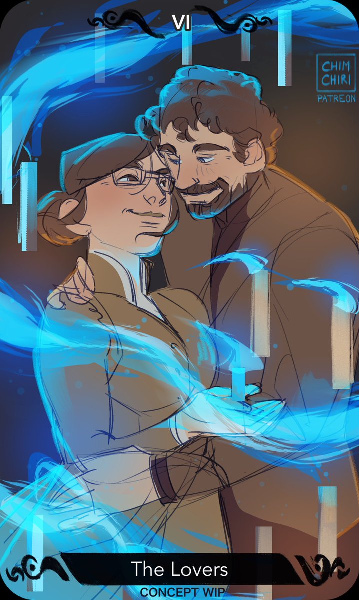 chimchiri's tweet photo. VI - the Lovers: the Fifth

Magnus and Abigail are my main choice for this card. There are also three variants with Griddlehark, Harrianthe, and Campal that I'll post soon.

All Cards: https://t.co/zOYyBa4GoU
Any support via Patreon is appreciated <3 https://t.co/JQEB0NzNi8
