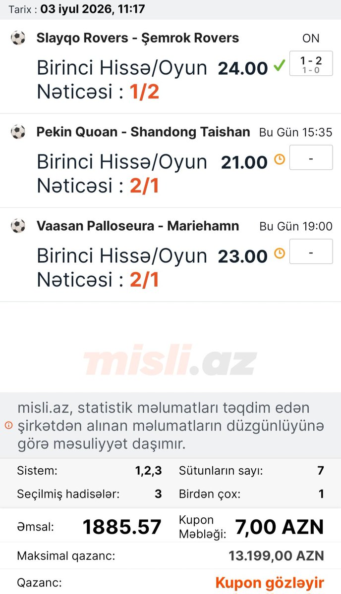 kaan_sonmez33's tweet photo. Şu Kupon Burda Dursun
Sistem Kuponu.Bakalım Kısmet Ne Olacak Takipte Kalın Canlar.
⭐️⭐️⭐️⭐️⭐️
#iddaatahminleri #iddaa #maçkolik #nesine #misli #tuttur #birebin #oley #iddaakuponu
#london #williamhill
#ladbrokes @iddaa
#tjk #atyarışı #hipodrum
#atakımı #tiyo #koptugeliyor https://t.co/WVlqO60ywH