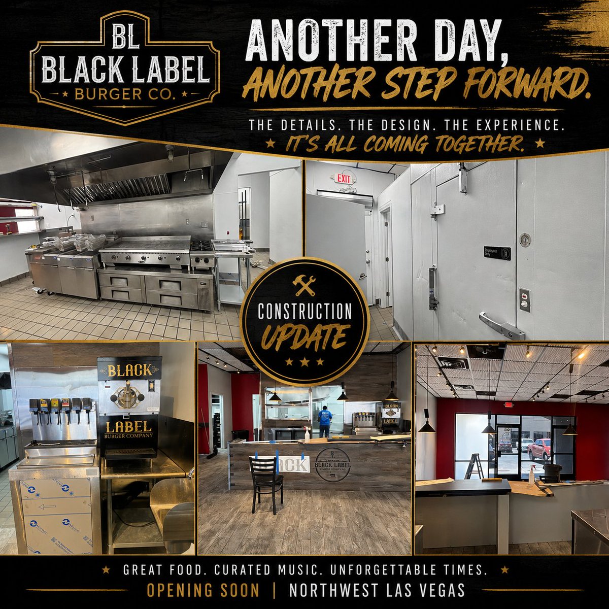 BlackLabelBCLV's tweet photo. 🚧 Another milestone. Another step closer.

We're getting there, Northwest Las Vegas.

Opening Soon.
📍7450 W. Cheyenne Ave.
#BlackLabelBurgerCo #FeelGoodFriday #ConstructionUpdate https://t.co/muFUkOrN3r
