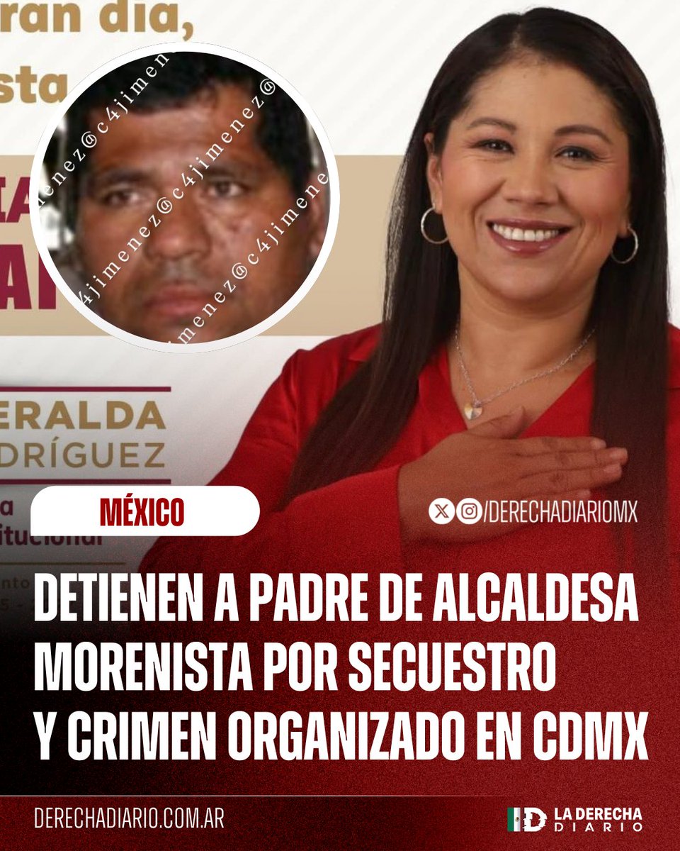 DerechaDiarioMX's tweet photo. 🚨🇲🇽 | PURAS FICHITAS: Agentes de la Fiscalía de la CDMX detuvieron al papá de la alcaldesa morenista de Otzoloapan, Esmeralda Cabrera, acusado de secuestro y crimen organizado. https://t.co/C7qXrbrUlH