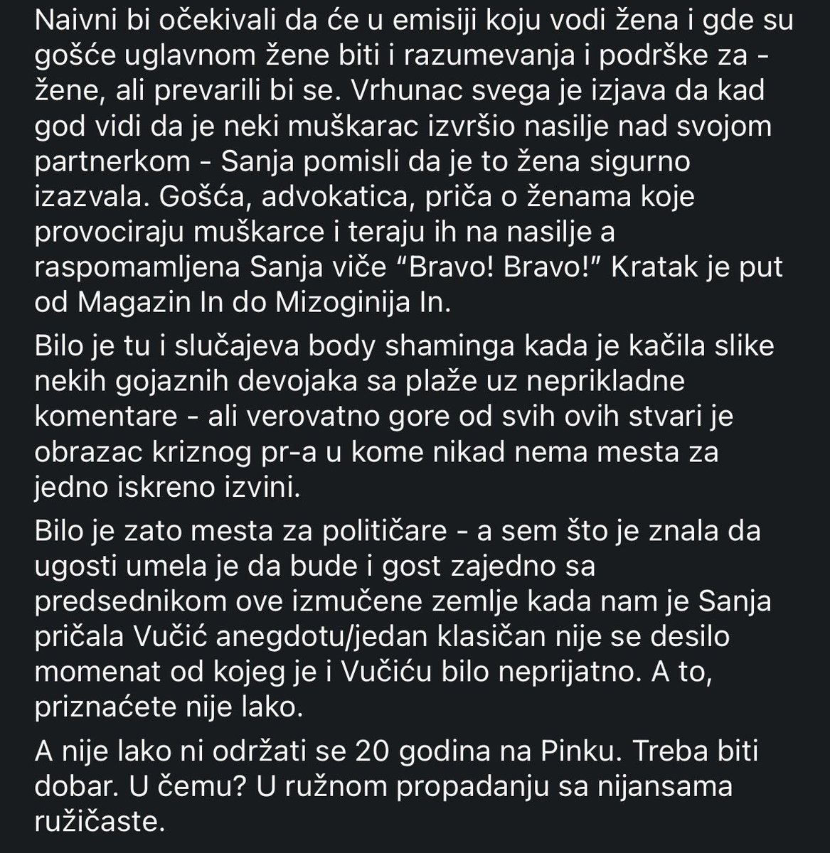 stefidzax's tweet photo. koliko je sve dobro rečeno, odavno nisam pročitao bolji opis o sanji i njenoj emisiji https://t.co/L9xLdbrpKM