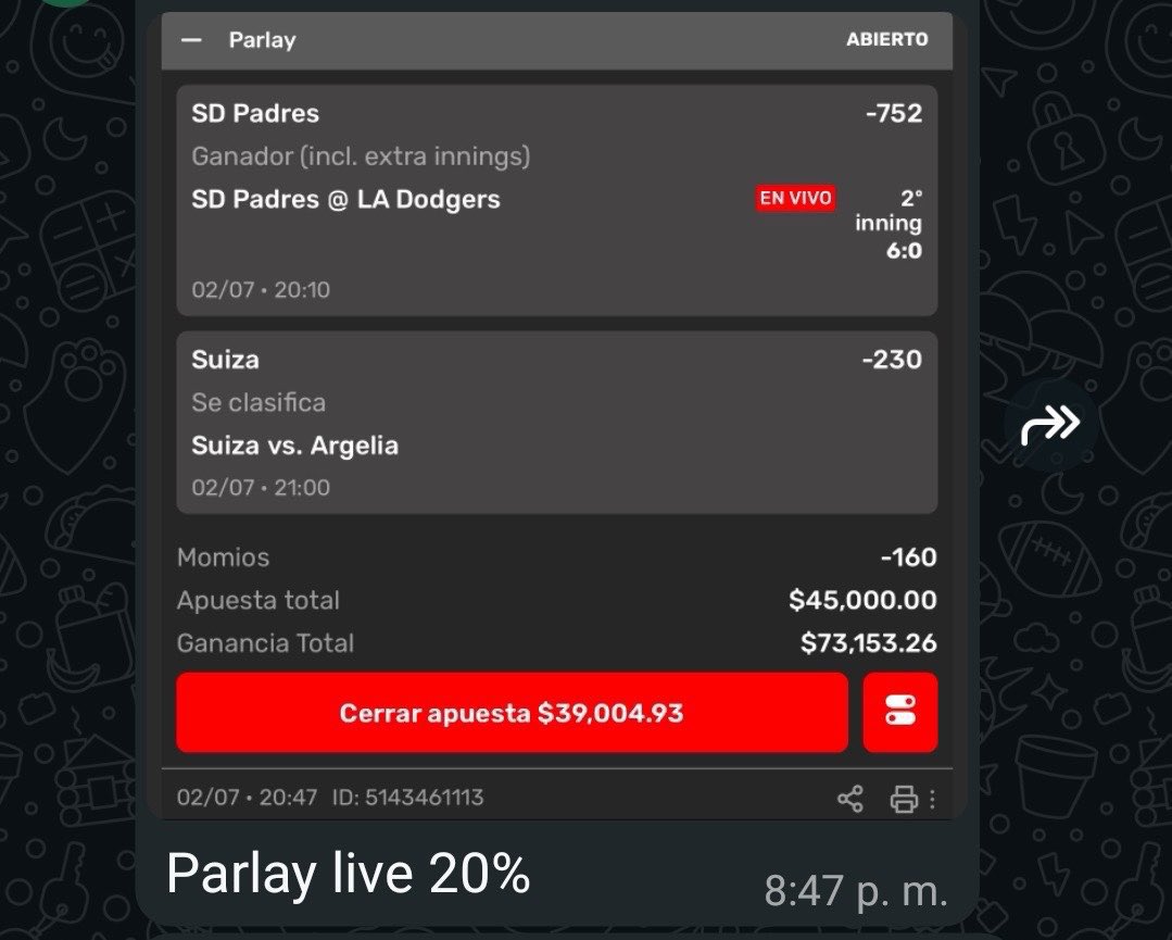 OVEdgePicks's tweet photo. Imaginen pagarle a un “tipster” por este tipo de apuestas 🤦🏽‍♂️
Aquí jamás verán algo así, ya saben que se pueden unir al grupo de Telegram donde compartimos picks, obvio no siempre ganaremos todo pero al final del mes siempre tratamos de salir en positivo
#MLB #OVEdgePicks https://t.co/578aFY2fJB