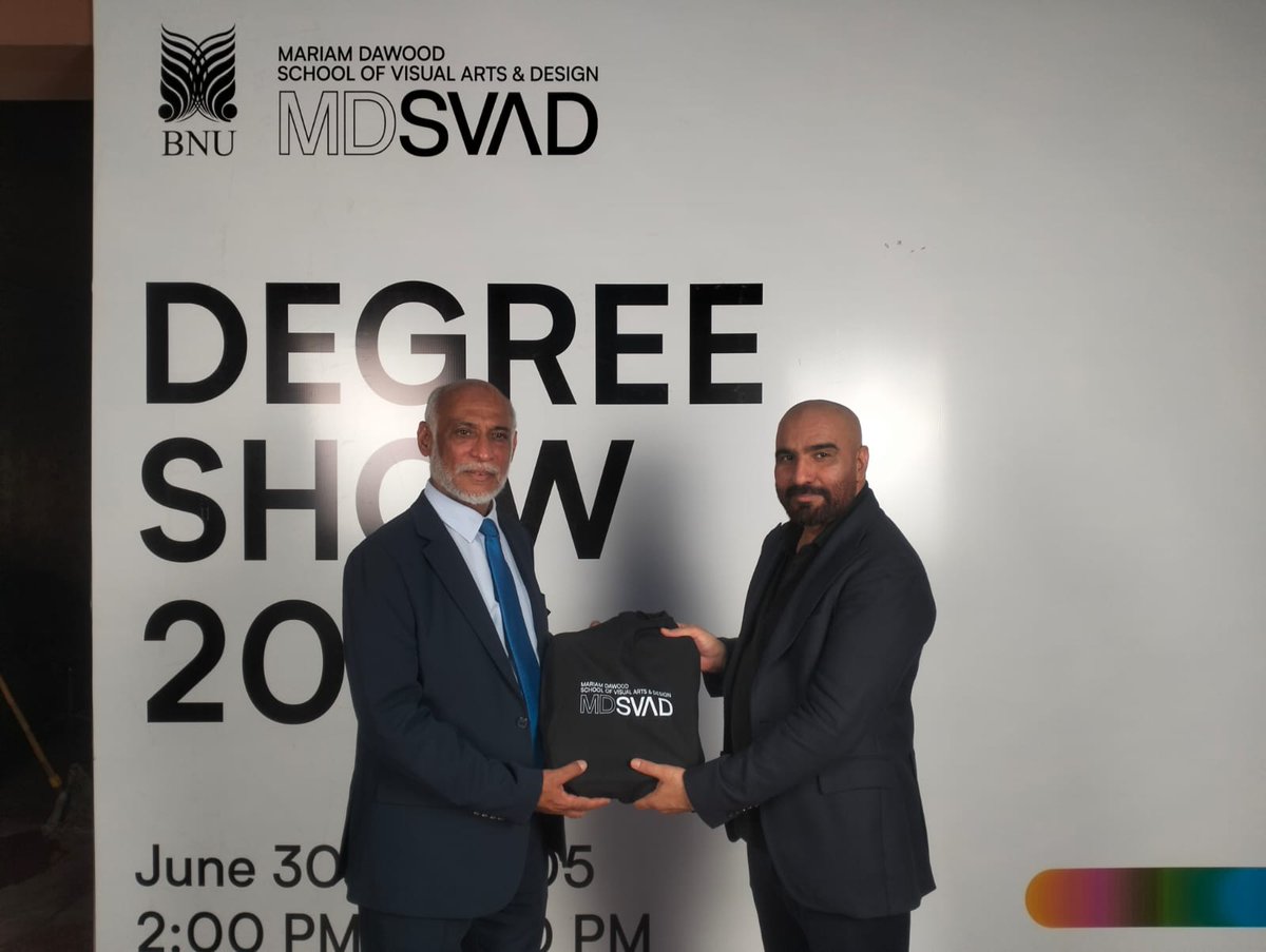 WCLAuthority's tweet photo. Mr. Najmussaqib, DG WCLA, attended the Beaconhouse National University Annual Degree Show 2026 as _Guest of Honor_ at the Mariam Dawood School of Visual Arts and Design.
#BNU #SVAD #DegreeShow2026 #ArtAndDesign #Lahore #WCLA https://t.co/T46TqKvkH7
