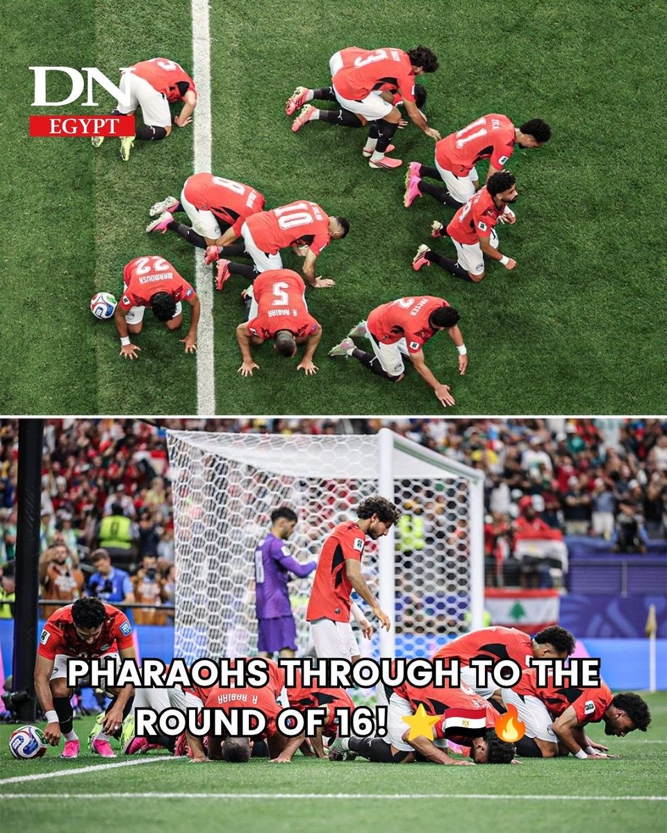 DailyNewsEgypt's tweet photo. EGYPT WIN ON PENALTIES ⭐🇪🇬

The Pharaohs are through to the Round of 16!

120 minutes of heart-stopping football, and when it came down to the shootout, Egypt held their nerve and delivered. Belief, grit, and ice-cold spot-kicks, this is what dreams are made of. 🔥 https://t.co/6HypOlU2au