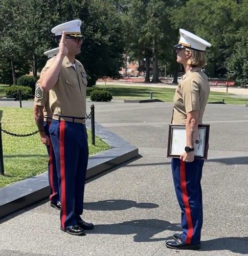 BrianTownley's tweet photo. @PeteHegseth @VP @USMC My daughter got her captaincy today in DC https://t.co/8bLG5f94C9