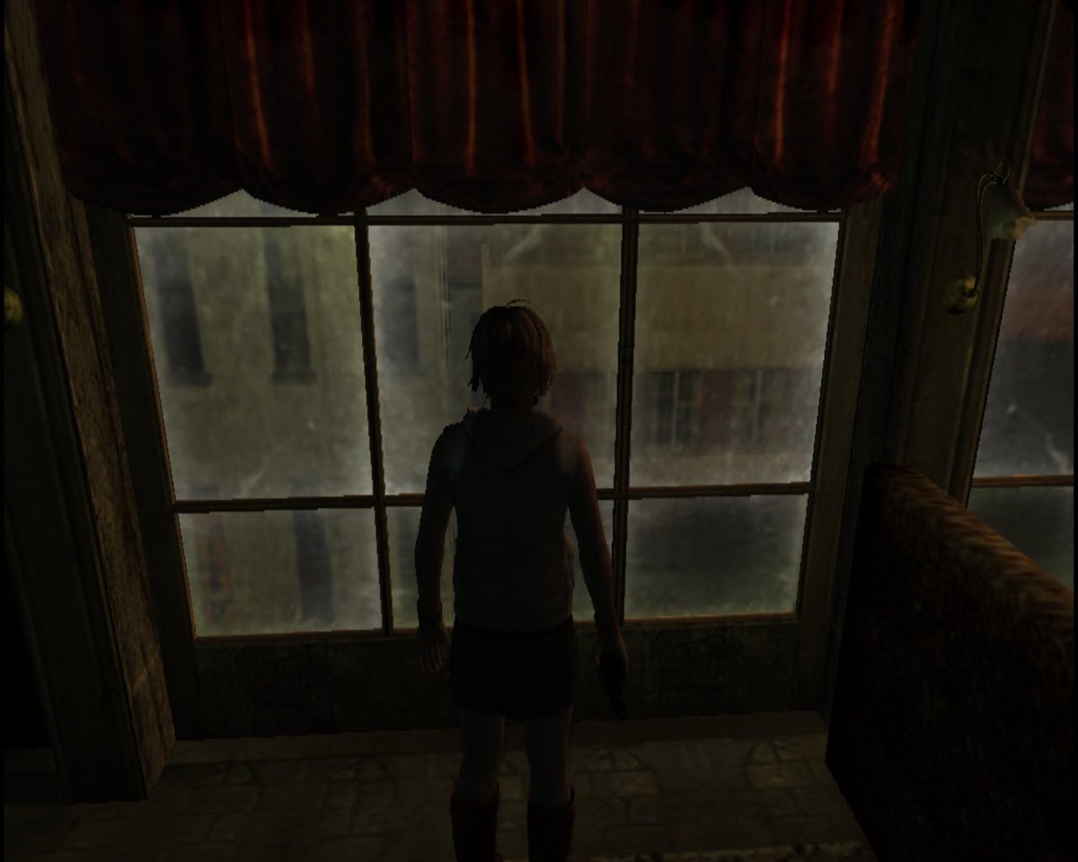 girlnotex's tweet photo. What terrified me most in Silent Hill 3 wasn't the monsters it was the emptiness, especially in the mall level. Walking through those silent, desolate hallways felt far more unsettling than any jump scare. That crushing sense of isolation is what truly makes the game a masterpiece.