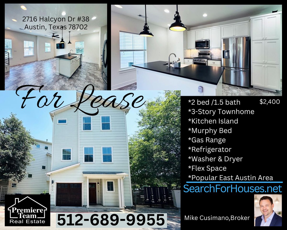 PremiereTeam's tweet photo. #ForLease #Austin 512-689-9955 #MikeCusimano #PremiereTeamRealEstate *East Austin*3 story townhome*W/D, fridge*Center island,tile floors*Flex space*Walk-in shower*Near #ACC Eastview *Easy commute*Near #LadyBirdLake https://t.co/msYqCQaGgo https://t.co/bDq06ToddX #512Management https://t.co/dQMQdFW5d6