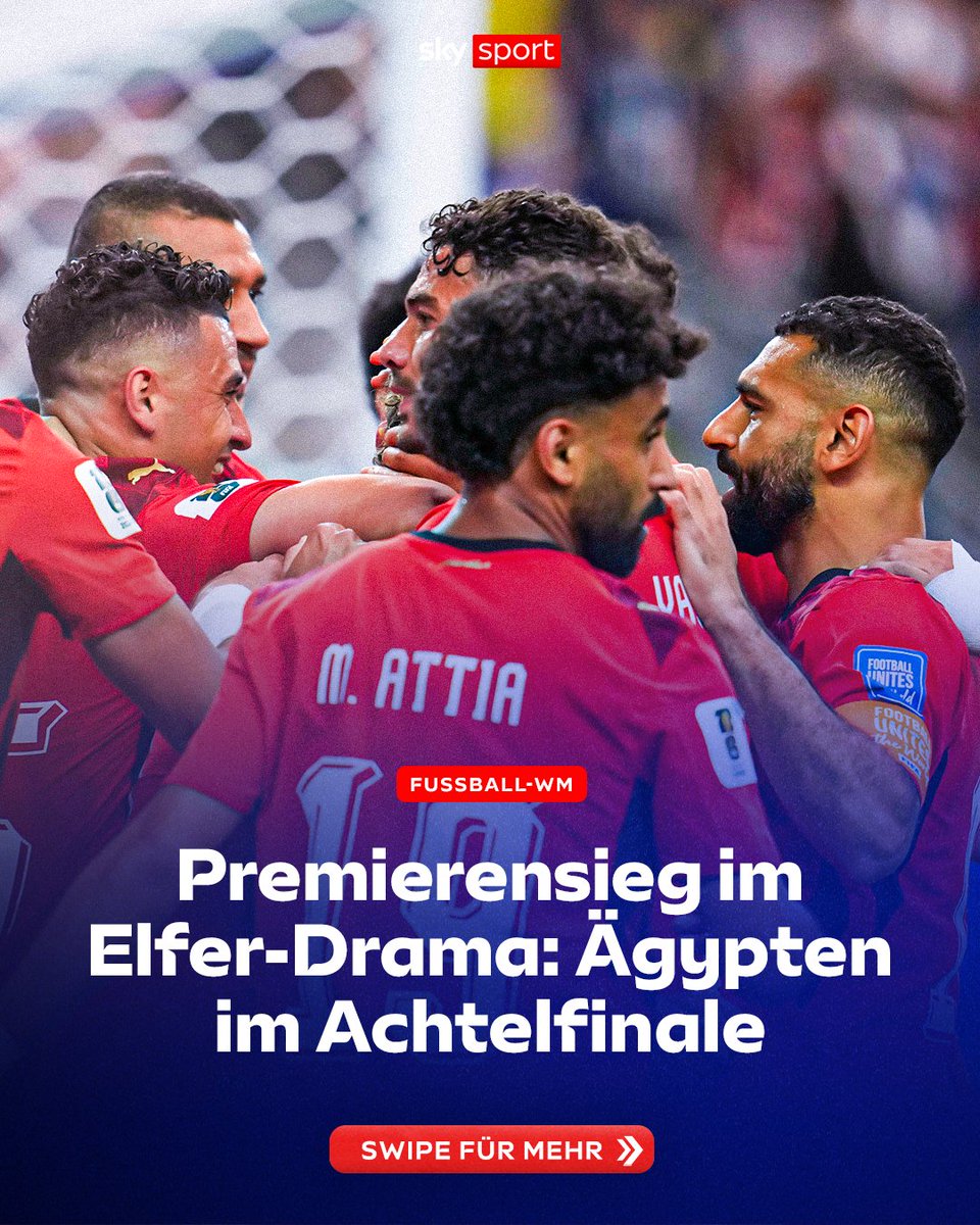 SkySportDE's tweet photo. Ägypten feiert einen historischen Erfolg und erreicht nach dem ersten K.o.-Sieg seiner WM-Geschichte das Achtelfinale! https://t.co/OVeS0X7HIv