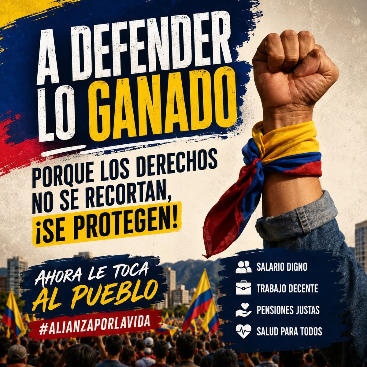 AntonioJCorreaJ's tweet photo. Atención, mensaje importante a Colombia. Hablan de la deuda, pero guardan silencio sobre quién terminará pagándola. Después de convertir las fake news en estrategia política, ahora intentarán venderle al país la misma receta de siempre: que el sacrificio vuelva a recaer sobre la clase trabajadora, mientras los poderosos conservan sus privilegios intactos.

No lo vamos a permitir.

Porque lo que hoy está en juego no es una cifra en una hoja de cálculo; son los derechos conquistados por millones de colombianos. Es el aumento histórico del salario mínimo, la recuperación de derechos laborales y los avances sociales alcanzados durante el gobierno del presidente @petrogustavo, gracias también a una bancada de congresistas progresistas que tuvo la convicción de decir, ahora le toca al pueblo.

Millones de familias ya sienten ese alivio en sus hogares. Y defenderemos esas conquistas con la misma firmeza con la que las impulsamos. No aceptaremos que, en nombre de la “responsabilidad fiscal”, pretendan desmontar derechos para favorecer, una vez más, a quienes siempre han ganado.

Nuestra lucha también es por quienes votaron distinto. Porque los derechos sociales no tienen color político, benefician a todo un país, incluso a quienes hoy, quizá sin darse cuenta, apoyan propuestas que terminan golpeando su propio bienestar.

Cuando se apaguen los reflectores, termine el espectáculo, dejen de sonar los jingles y ya no alcance con un cantante de moda para llenar plazas, llegará la hora de responder con resultados. Y ahí no habrá marketing que esconda la realidad.

Ese día, desde el Congreso, la bancada de la #AlianzaPorLaVida estará donde siempre ha estado, del lado de la gente, defendiendo el salario, el trabajo digno, las pensiones, la salud y cada derecho conquistado. Porque Colombia no puede volver al pasado ni permitir que la crisis la paguen los de siempre.