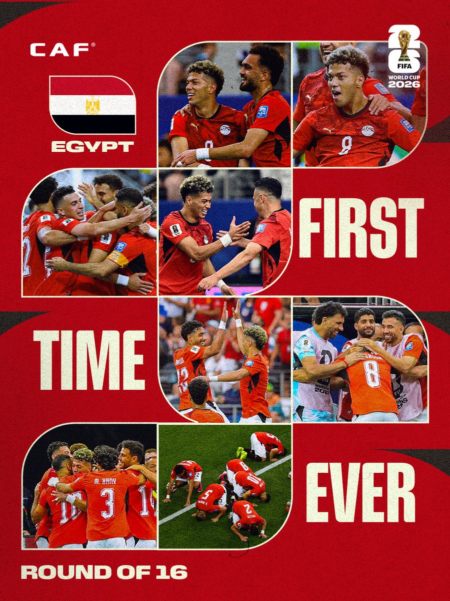 CAF_Online's tweet photo. FIRST. TIME. EVER! 🇪🇬

Egypt are in the #FIFAWorldCup Round of 16. 🌟 https://t.co/m8Snd2iAFo