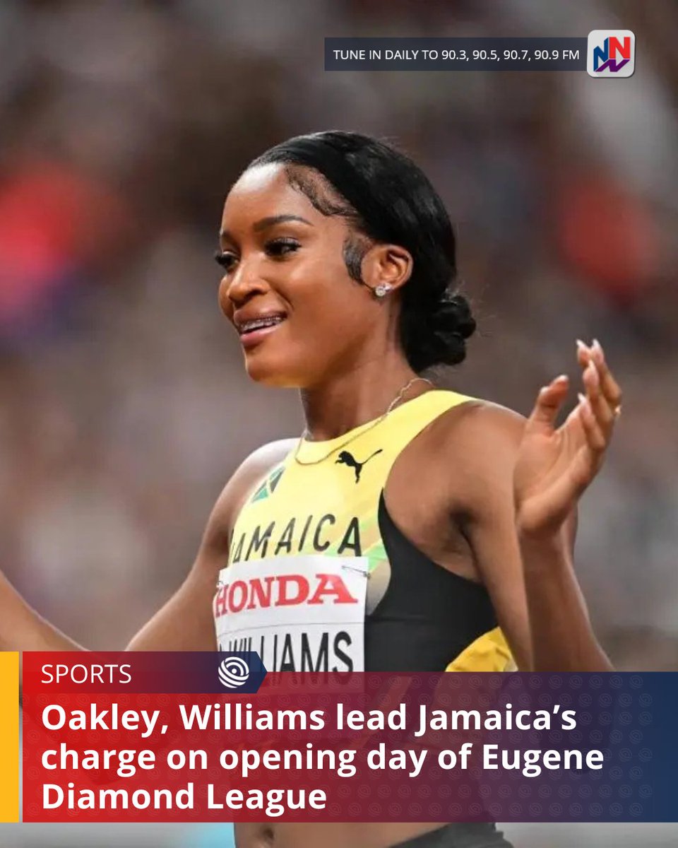 NationwideRadio's tweet photo. Jamaica’s campaign at the Eugene Diamond League gets underway on Friday with Dejanea Okaley and Stacey-Ann Williams carrying the nation’s hopes on the opening day of competition.

The pair will contest the women’s 400 metres, which is scheduled to begin at 8:37 p.m., as they look to make a strong impression against a quality international field.

READ MORE HERE: https://t.co/uiexAaVXQx