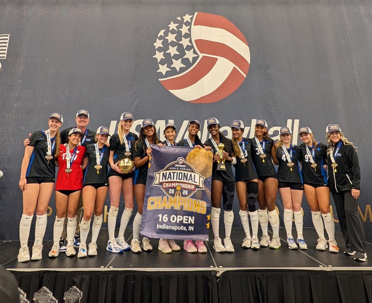 TAVVolleyball's tweet photo. Your 2026 USA Volleyball GJNC 16 Open National Champions: #TAV16Black! #GoTAV https://t.co/Ufb0BlO3gH