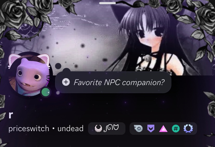 cvnquest's tweet photo. ok fine 
if u see it, do it !!

• discord 
• last song you listened to
• pinterest feed
• favorite character rn https://t.co/eMzprW7Wsk