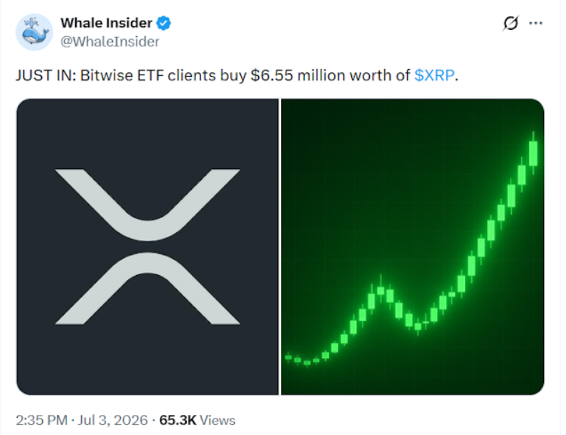 xrpcastle's tweet photo. #Bitwise ETF Clients Buy $6.55M Worth of #XRP - https://t.co/AYjwqeiZ8Q https://t.co/mvDR2gAZit