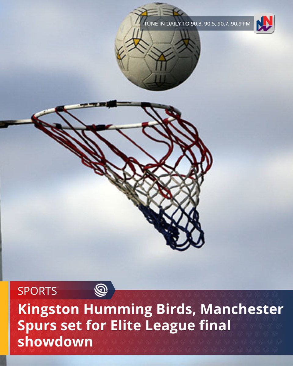 NationwideRadio's tweet photo. The curtain will come down on the 2026 Red Stripe Flavours Netball Jamaica Elite League season on Sunday when defending champions Kingston Humming Birds face unbeaten Manchester Spurs in the championship final at the National Indoor Sports Centre.

READ MORE HERE: https://t.co/Q8UFx28KMv