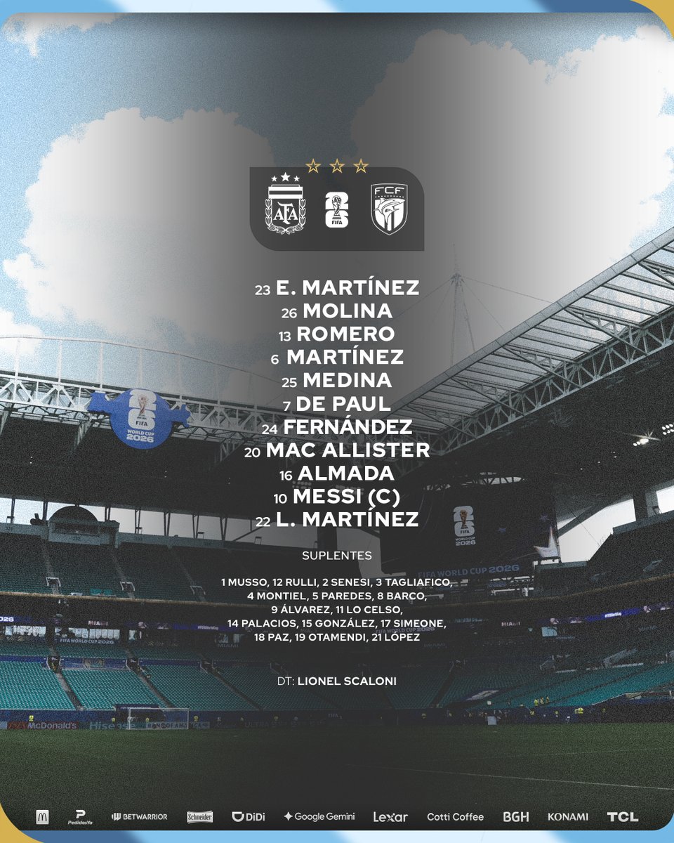 Argentina's tweet photo. 🏆 #FIFAWorldCup

📋 ¡Once inicial confirmado! ⚽

Así formará #Argentina para el duelo ante #CaboVerde 🇨🇻 💪

Hoy juega Argentina y el corazón lo sabe 💙🤍 https://t.co/CiFPHVj4Df