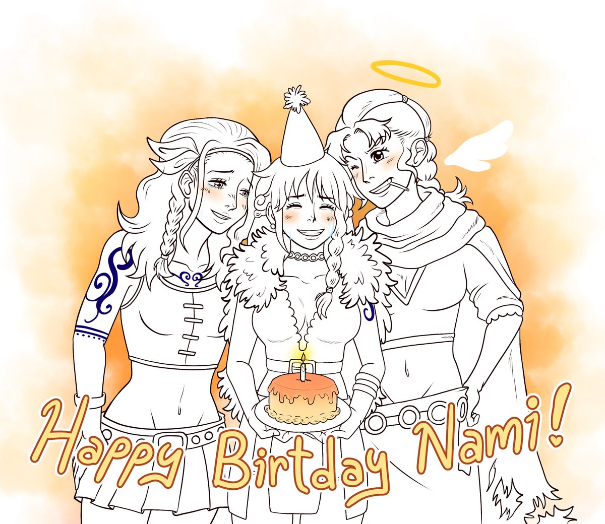 Nikyartstudio's tweet photo. Happy birthday Nami!! 🍊 🧡

#ナミ誕生祭2026 
#ONEPIECE 
#nami https://t.co/q88id1iRAy