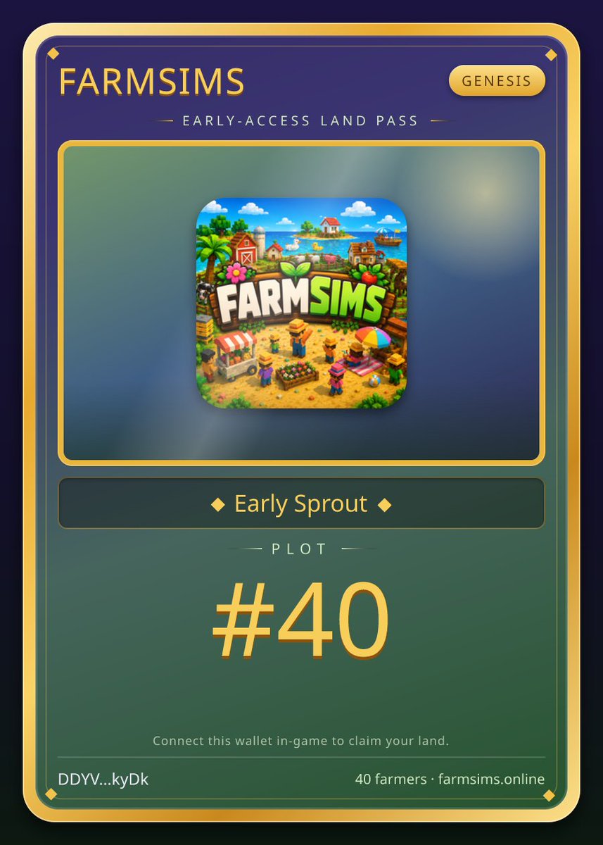 unutuluyorm's tweet photo. I just claimed spot #40 on the @FarmsimsOnline beta waitlist πΎπ
#FarmSims #Solana https://t.co/bQpAdmNIL7