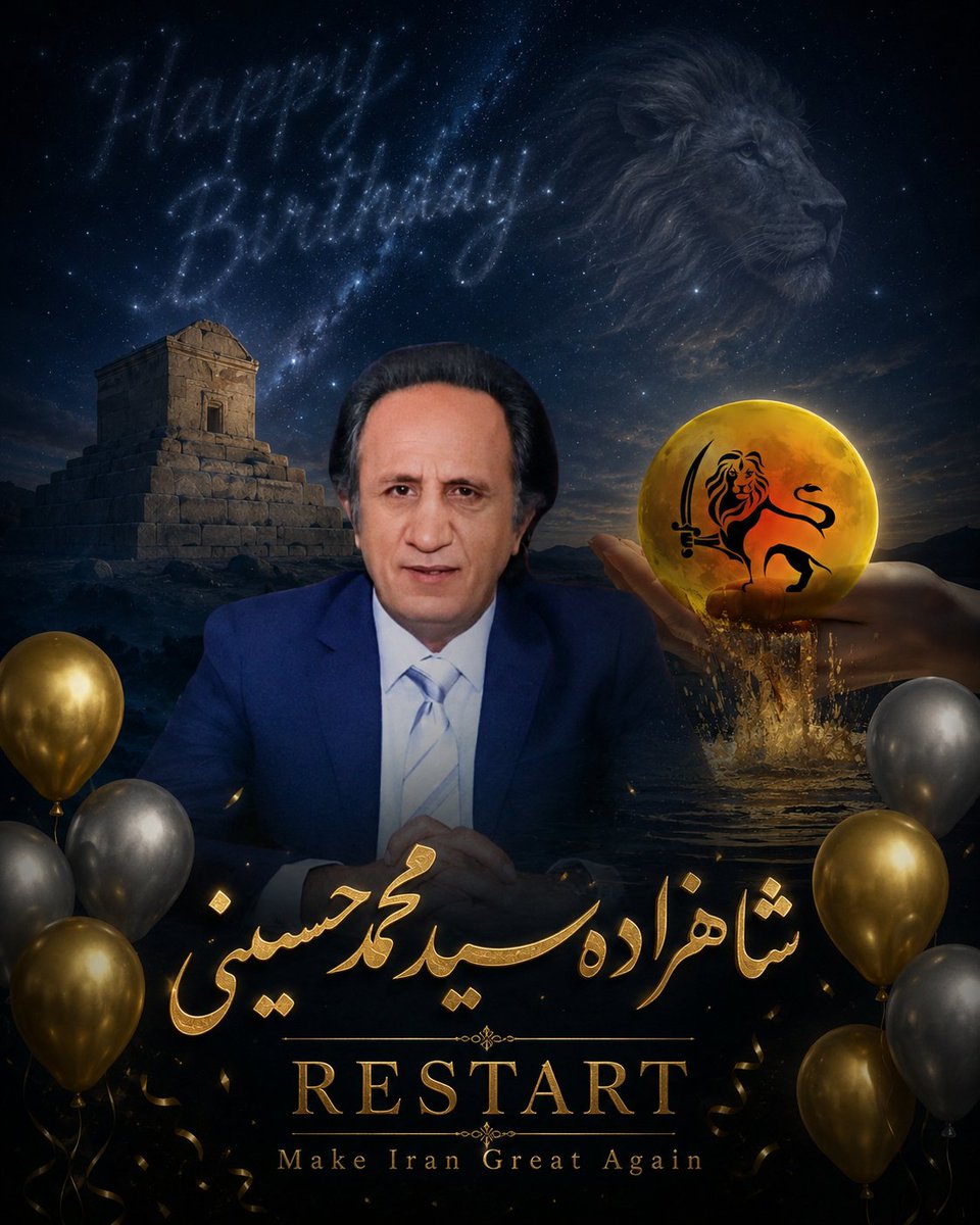 EPersia22's tweet photo. تولد #شاهزاده‌سیدمحمدحسینی را به پارسایان،  پارسیان و وطن پرستان جهان تبریک و تهنیت عرض می‌کنم.
او کسی است که با قیام خود #آمریکا را از نابودی نجات داد و معمار #سرزمین_پارس جدید است زیرا که او #کوروش_اول است.

شما را خیلی دوست داریم
آرزویی نداریم جز دیدار شما
@realkingofpars https://t.co/9pxbaj5iXJ