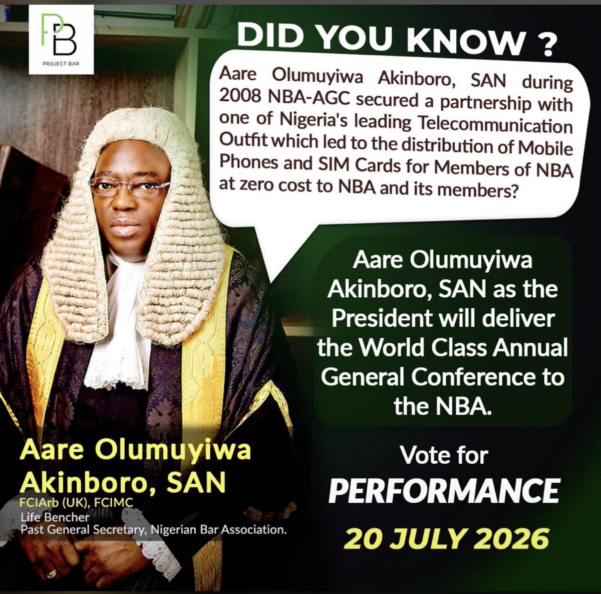 sen_adekunle's tweet photo. Aare @MuyiwaAkinboro for next NBA President!

Vote competence! 
Vote capacity! 
Vote performance! https://t.co/tj7VN7Mgp6