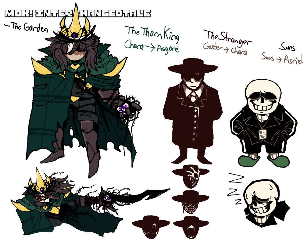 TadrianWilbourn's tweet photo. INTERCHANGEDTALE by Medi0creKing. Best monarch Chara? Thorn King is a fitting name https://t.co/RYfv1VgdKm