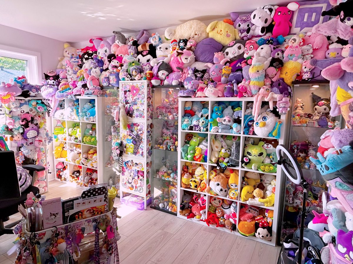 Plushunagi's tweet photo. 🌈🦨⛓️ I finally present to you the room of a 34 year old. Or rather, my brand new office! I take my name very seriously. ✨ https://t.co/b1WKKYWnZW