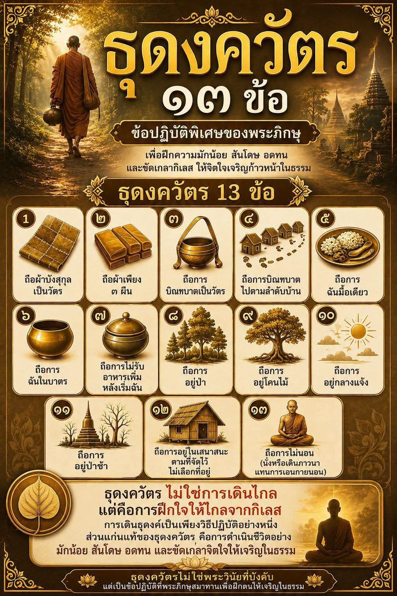 foolish_er's tweet photo. ธุดงควัตร ๑๓ ข้อ เพื่อขัดเกลากิเลส https://t.co/8JvyElWlyC