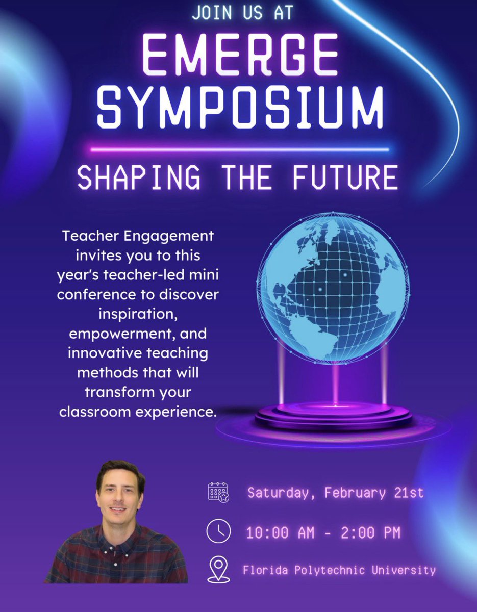 StevenFoxworth's tweet photo. I spoke at Florida Polytechnic University with a panel of Polk County Educators at the Emerge Symposium. The topic will be about technology in the classroom, including: 'how to', implementation, and eliminating hurdles. https://t.co/ikLh0JMehd