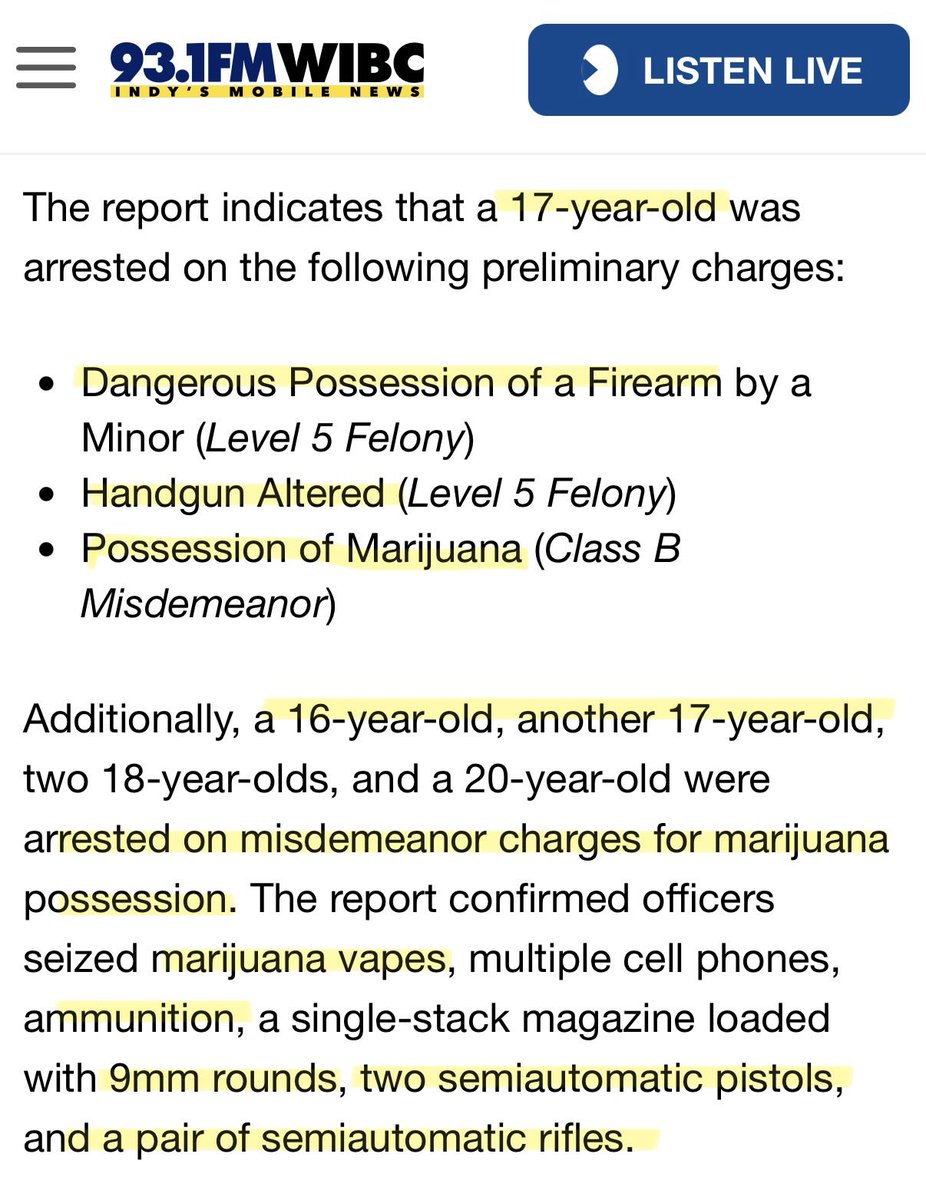 RickFOP86's tweet photo. ARRESTS MADE: 4 Juveniles Among 7 Arrested in Indy + GREENWOOD Raids

Same Residence where a barrage of Gunfire unleashed in June

Note the “non-violent” Marijuana associated with the Dangerous Possession of Firearm

🤝Marijuana and Guns often seem to go hand in hand #JustSaying https://t.co/ZogLgUhM3S