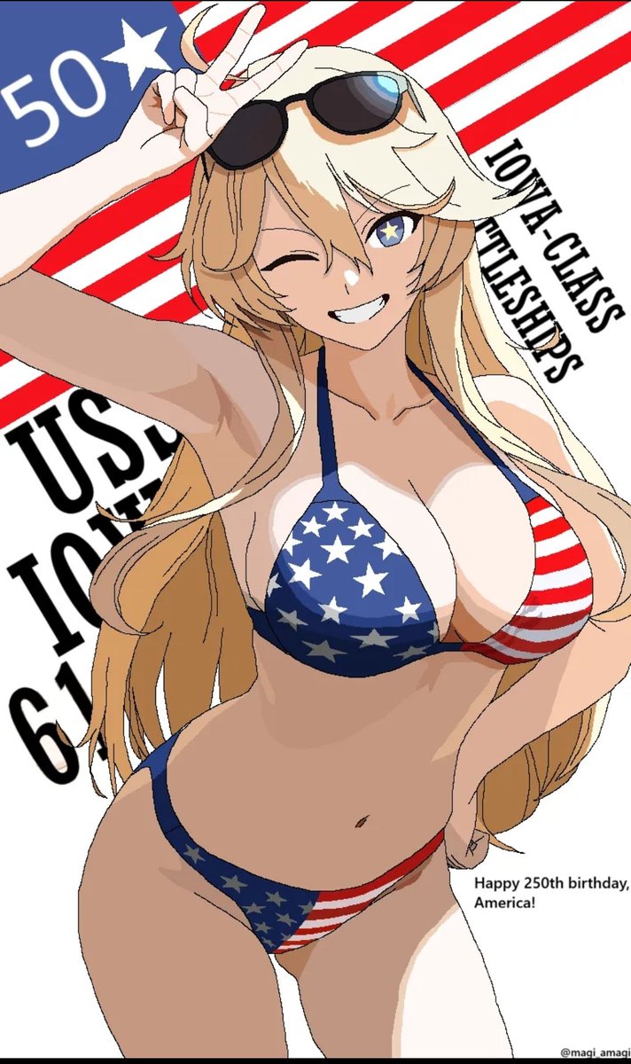 Magi_Amagi's tweet photo. #4thofjuly #250th #ussiowa what better way to spend America's 250ty birthday than with a hot blonde https://t.co/vieuShxfva
