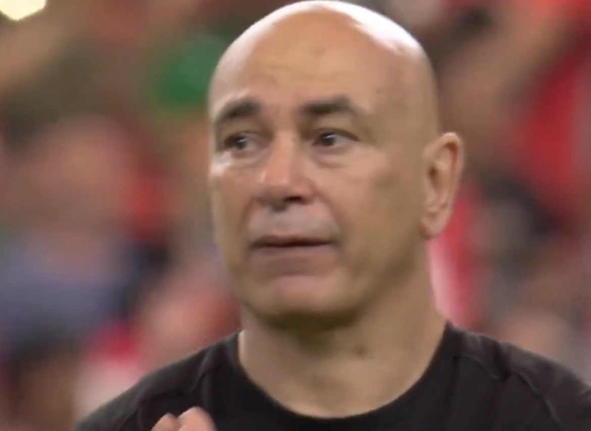 _owurakuampofo's tweet photo. 🇪🇬 Egypt coach Hossam Hassan in tears after helping his country qualify to the World Cup Round of 16 for the first time ever. https://t.co/QDd4mG0LOZ