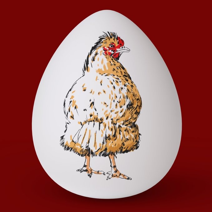Jamal_Mpd's tweet photo. 🐔"Chicken &amp; egg"🥚
which came first: the Chicken  or the egg ?   Collaboration between dear @juggler_nft and me.   
6 / 10 Ed 
5 $XTZ    
🖇👇
 #NFT #tezosart #objkt #NFTCommuntiy https://t.co/Q33FYDUBiB