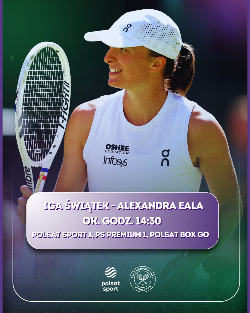 polsatsport's tweet photo. CZAS NA MECZ TRZECIEJ RUNDY IGI SWIĄTEK‼️🍿

📺Polsat Sport 1, PS PREMIUM 1
📲Polsat Box Go

#Wimbledon https://t.co/rrEldiLQpE