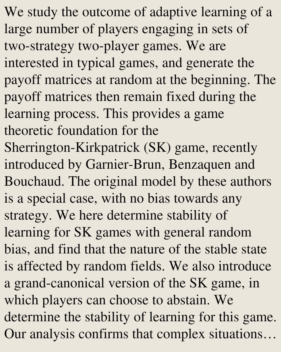 Disordered Systems and Neural Networks Papers tweet media
