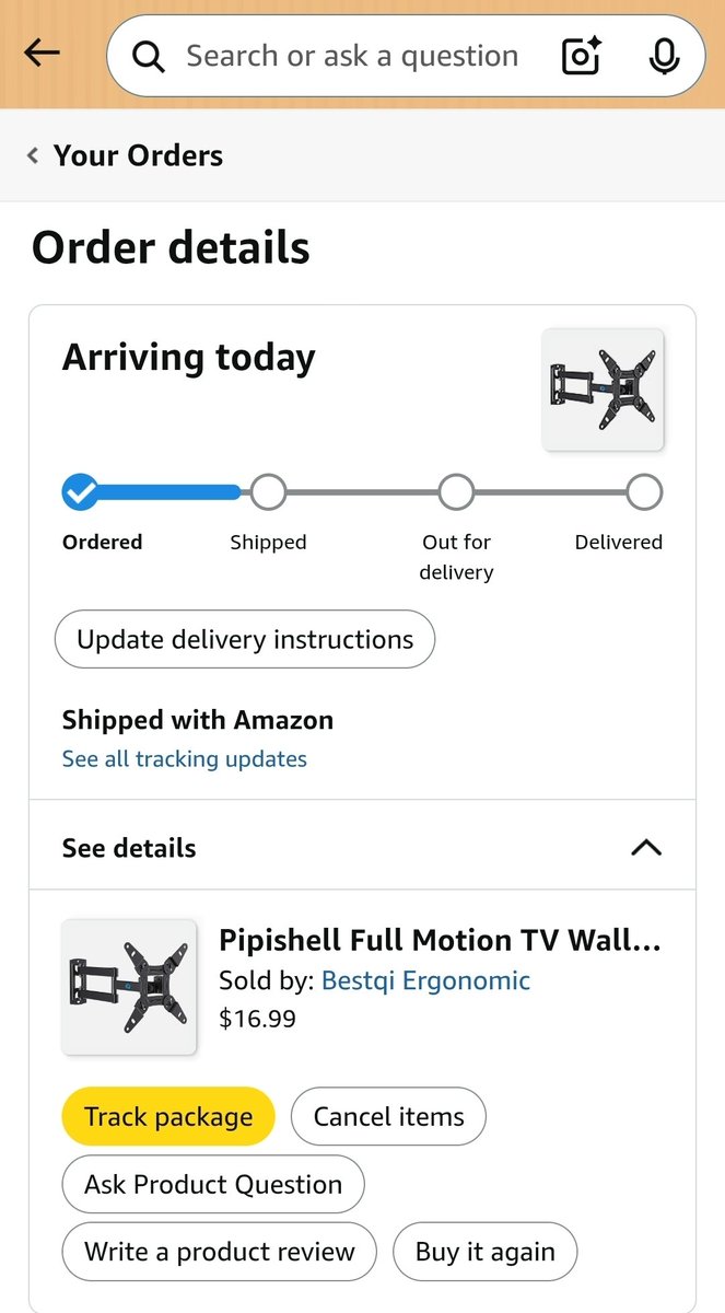 uncle_buddy's tweet photo. @AmazonHelp Make this make sense. If it hasn't shipped, how will I receive the package today? https://t.co/RJcM6Fsz9B
