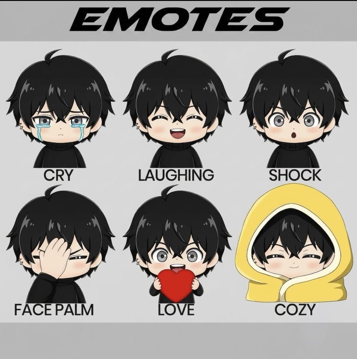 MeilyneVT's tweet photo. Just wrapped up this custom chibi emote set. Whether you need a face palm for those gaming fails or a cozy emote for just chatting, custom art is the best way to reward your subscribers.
#foryou #DiscordEmotes #CustomEmotes #moots #StreamerAssets https://t.co/SZUF704C4s