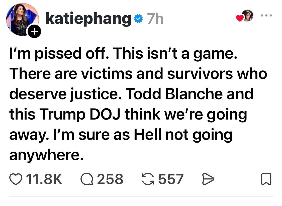 sarrah_bellus's tweet photo. Thank you @katiephang for having the courage to oppose this corrupt administration. History will not forget your stand! 😔🙏 https://t.co/E2J2eEBSSH