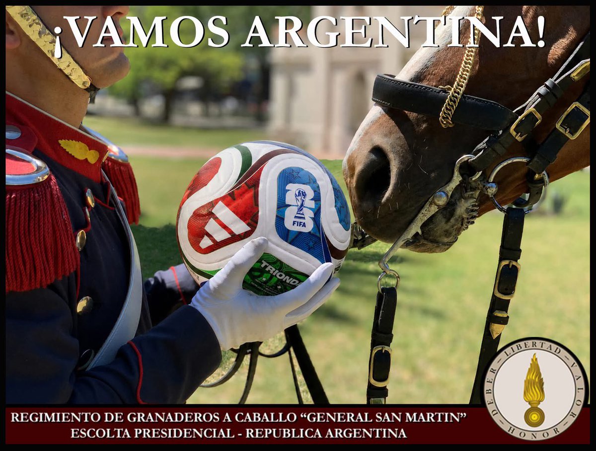 Granaderosarg's tweet photo. Desde el @Granaderosarg acompañamos a nuestra @Argentina en este nuevo desafío, alentándola con el mismo orgullo, compromiso y amor por la Patria que inspiran a todos los argentinos.
Que en cada partido los acompañen el esfuerzo, la unión y la convicción de representarnos 🇦🇷 https://t.co/5kIwLq6Rbu