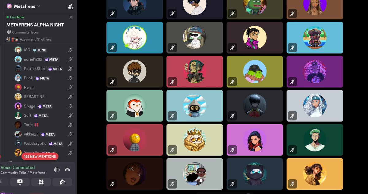 The_sugargirl's tweet photo. Every Friday night is Metafrens Hangout in Metafrens discord community.

Metafrens alpha night goes brrrrrr🔥🔥 https://t.co/z1TDQ1mqgw