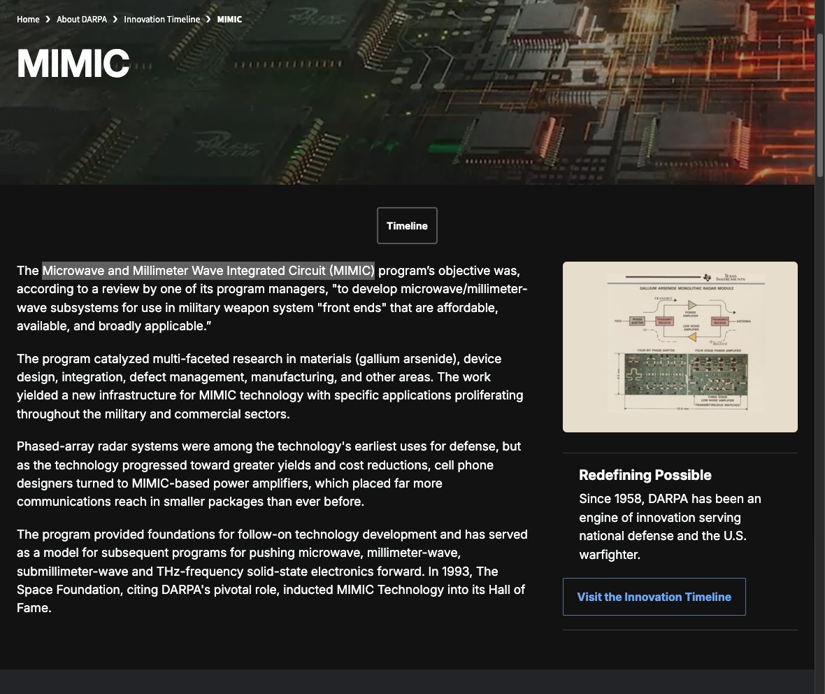 Tommyeds's tweet photo. Microwave and Millimeter Wave Integrated Circuit (MIMIC) +  Space Foundation (American, non-profit)

That's an insidious combo https://t.co/jzQrupgHzI