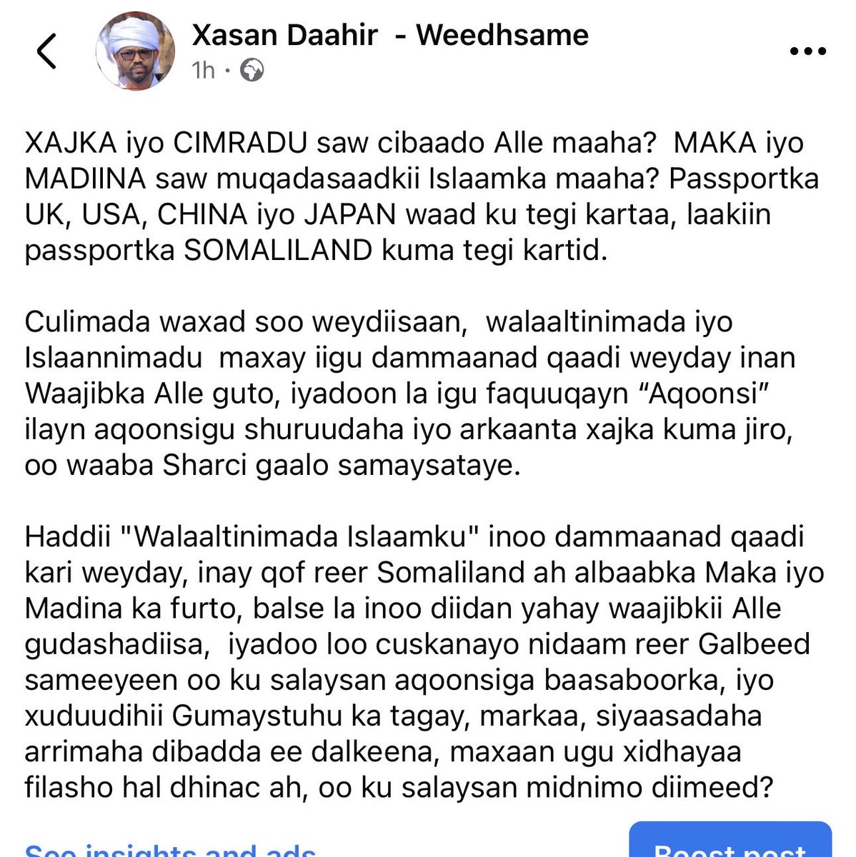 abwaanweedhsame's tweet photo. Cid kasta oo ixtiraamaysa sharafta iyo madax banaanida muwaadinka reer Somaliland, xidhiidh baan la yeelanaynaa. https://t.co/pAWXcF4eRS