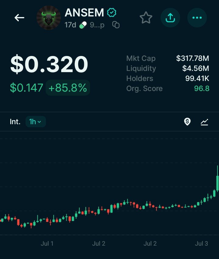 AlphaNFT_'s tweet photo. breaking: $ansem crosses $300M market cap for the first time 😳

@blknoiz06 is the GOAT 🐐🐂 https://t.co/G193NUZwY7