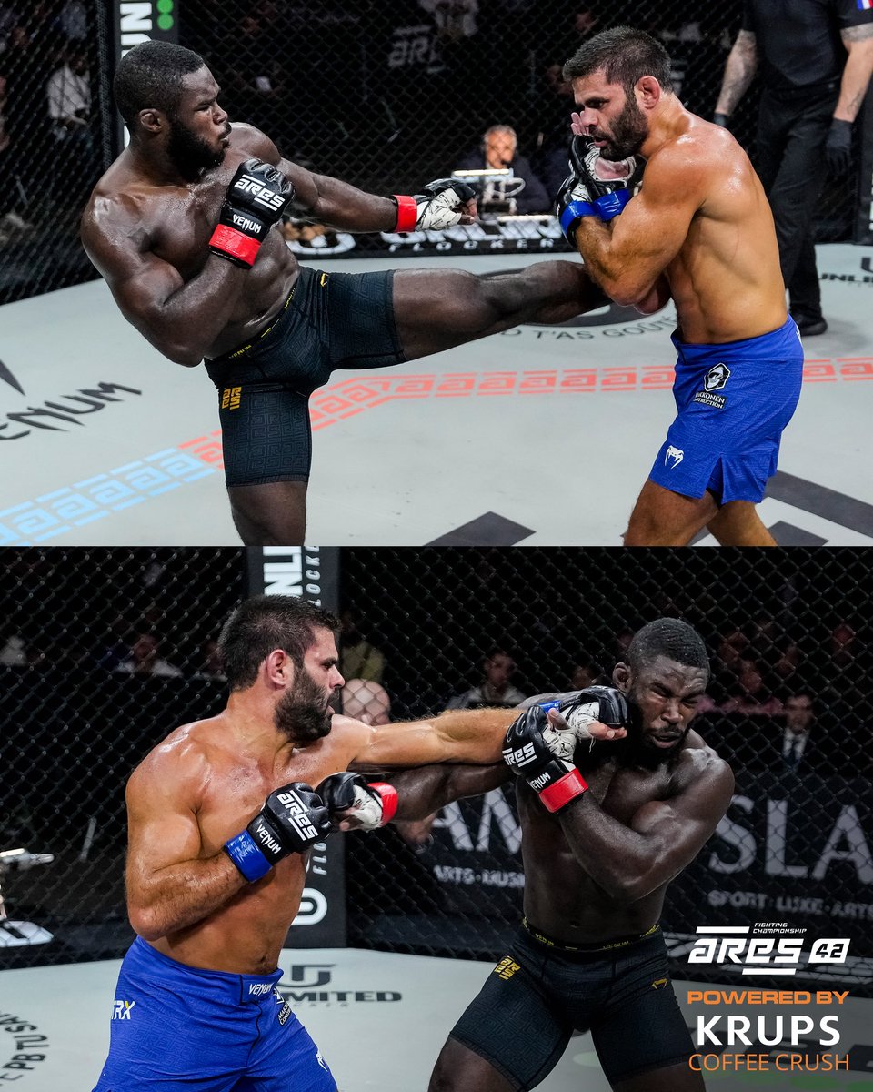 ares_fighting's tweet photo. Quel main event ! 🤯

Après quatre rounds d’une intensité folle, Jordan Zebo s’impose par soumission et conserve sa ceinture des welterweights. 🔥

#ARES42 https://t.co/rE5A97fBG7