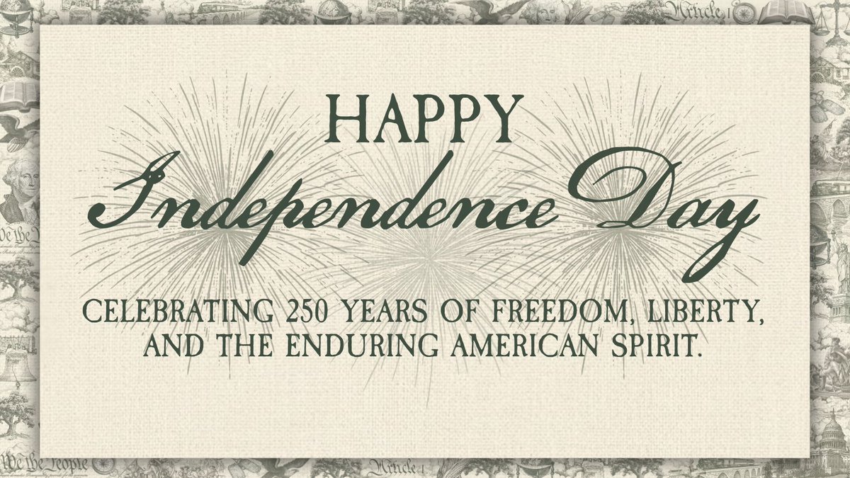 HouseAppropsGOP's tweet photo. 🇺🇸 Happy Independence Day!

Celebrating 250 years of freedom, liberty, and the enduring American spirit. Here's to the strongest, freest nation in the world – and to the generations, past, present, and future, who make our exceptional nation possible.

God bless America! https://t.co/p1FV6IwzRU