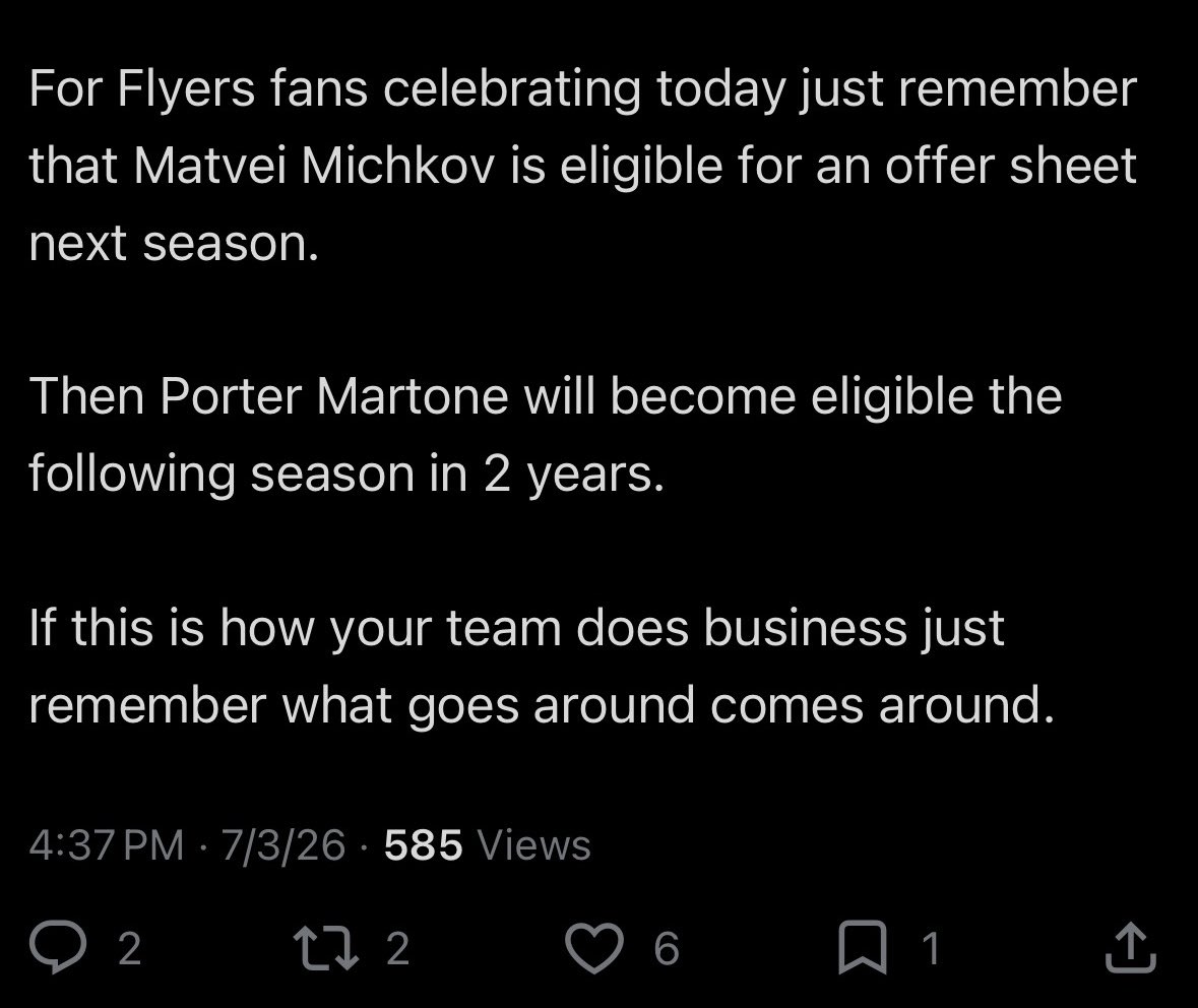 comrademarisa's tweet photo. to think danny briere would pull a pat verbeek and not lock a young star up before an offer sheet even becomes possible is a bit laughable https://t.co/0vXJSApTdV