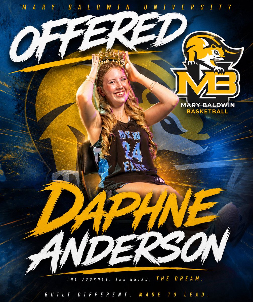 Daphne2Anderson's tweet photo. After a great conversation with Coach Rideout, I am beyond blessed to receive an offer to play at Mary Baldwin University. Thank you to all my coaches, trainers, and teammates who've helped me get to this point. 

Go fighting squirrels! #agtg https://t.co/ZLzbGA8TbD