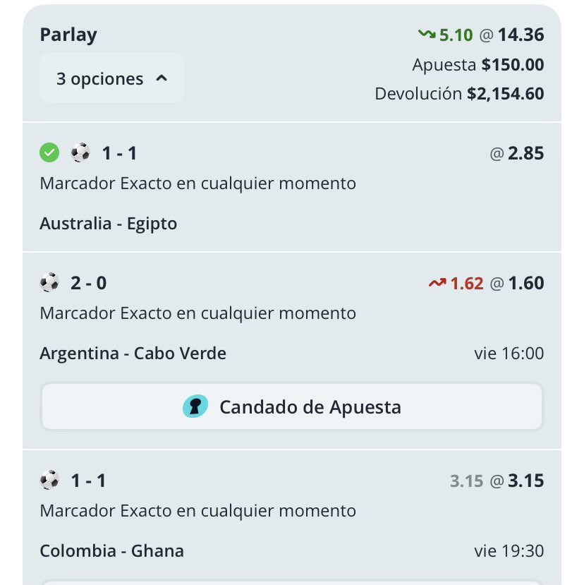 rgbau's tweet photo. @Bets_Locas yo traigo esta viva, creo que el de argentina si se debería de dar, pero el de Colombia no se…tu que opinas? 🤔 https://t.co/icCkBICKjr